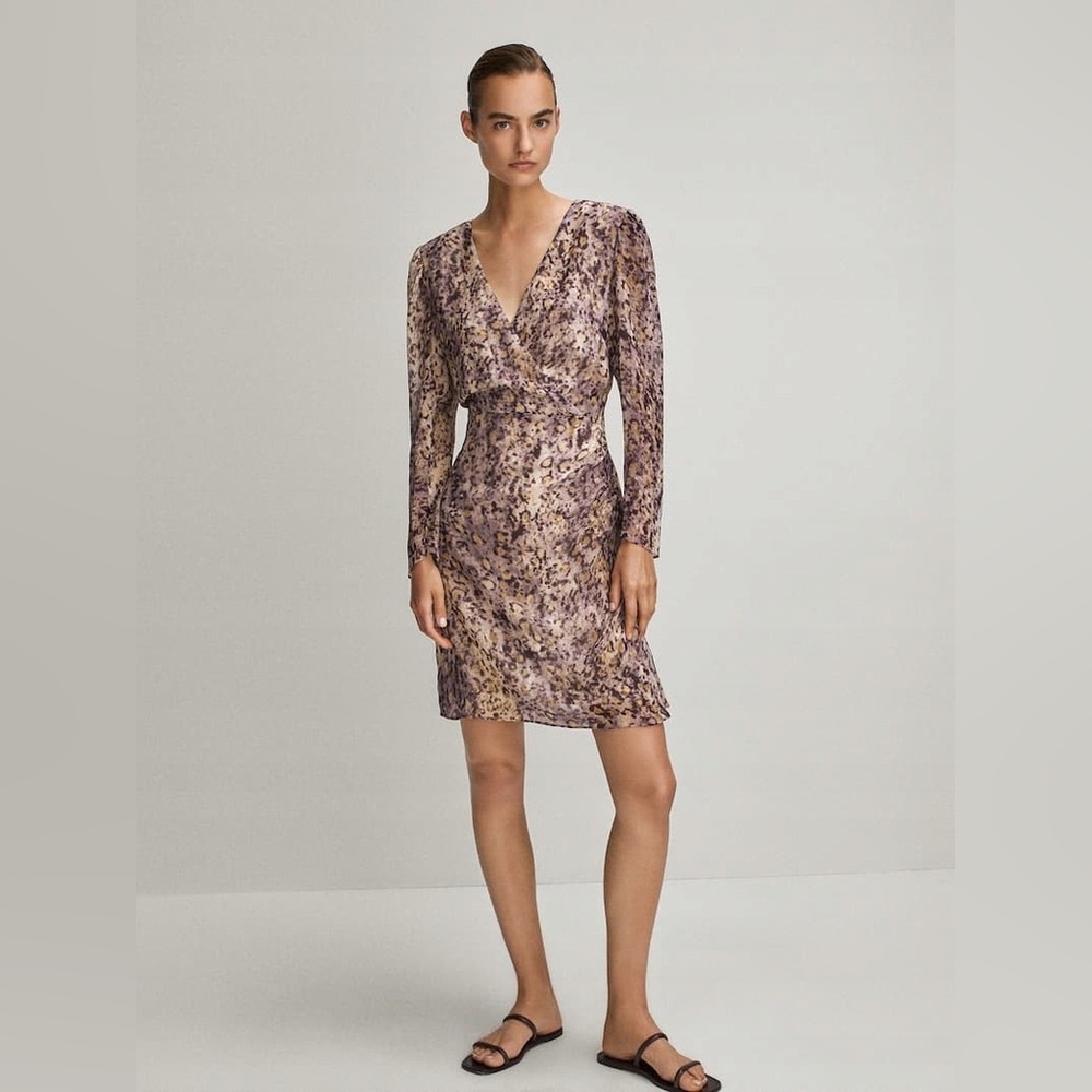 Massimo Dutti Lilac Leopard Dress